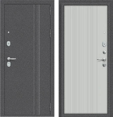 Дверь Браво Север-9 Вертикаль Антик Серебряный/Серый