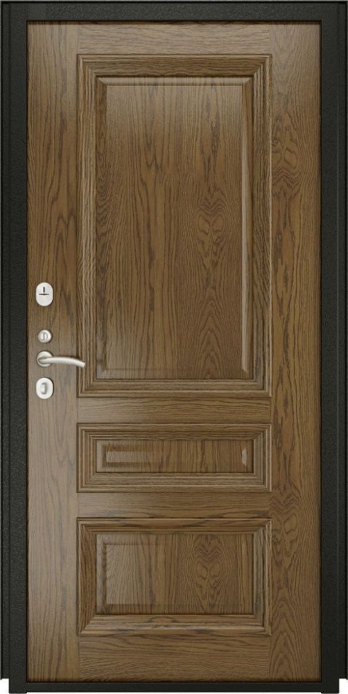 Входная дверь ДвериПРО L-Термо серебро Фараон-2 (16мм, светлый мореный дуб) DPRO196044 внутренняя сторона
