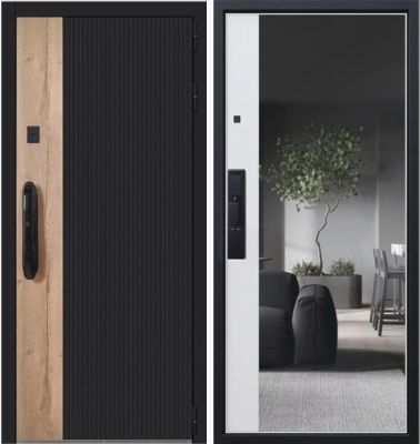 Дверь Конструктор» с зеркалом и  биометрическим замком Smart lock DZ 888